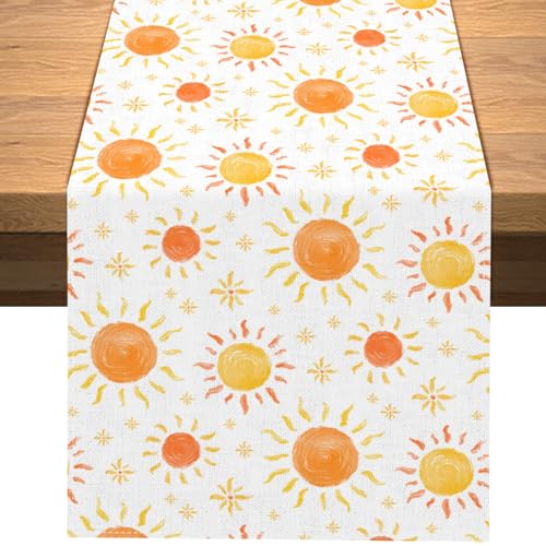 Vohado Summer Here Comes The Son Baby Shower Decorations Table Runner First Trip Around The Sun Party Hippie Sunshine Dining Room Home Kitchen Island Decor
