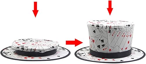 Miniatura 3 de Enjoyer Sombrero plegable para disfraz de mago, sombrero plegable, truco de magia divertido, sombreros de fiesta, accesorios de comedia (negro y