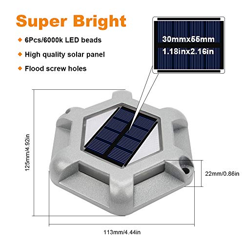 Volisun Solar Dock Lights Driveway Deck Lights, 12-Pack Waterproof 1200Mah Wireless Outdoor Led Aluminum Dock Lighting Warning Step Lights For Driveway Sidewalk Garden Pathway Yard(Blue) #TOP5