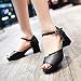 Imagen de Lizoleor Sandalias Mujer Tacon Ancho Medio Plataforma Zapatos Peep Toe Correa Tobillo Hebilla Boda Verano Comodos Prom Vestir Lovely Negro Talla 36 EU