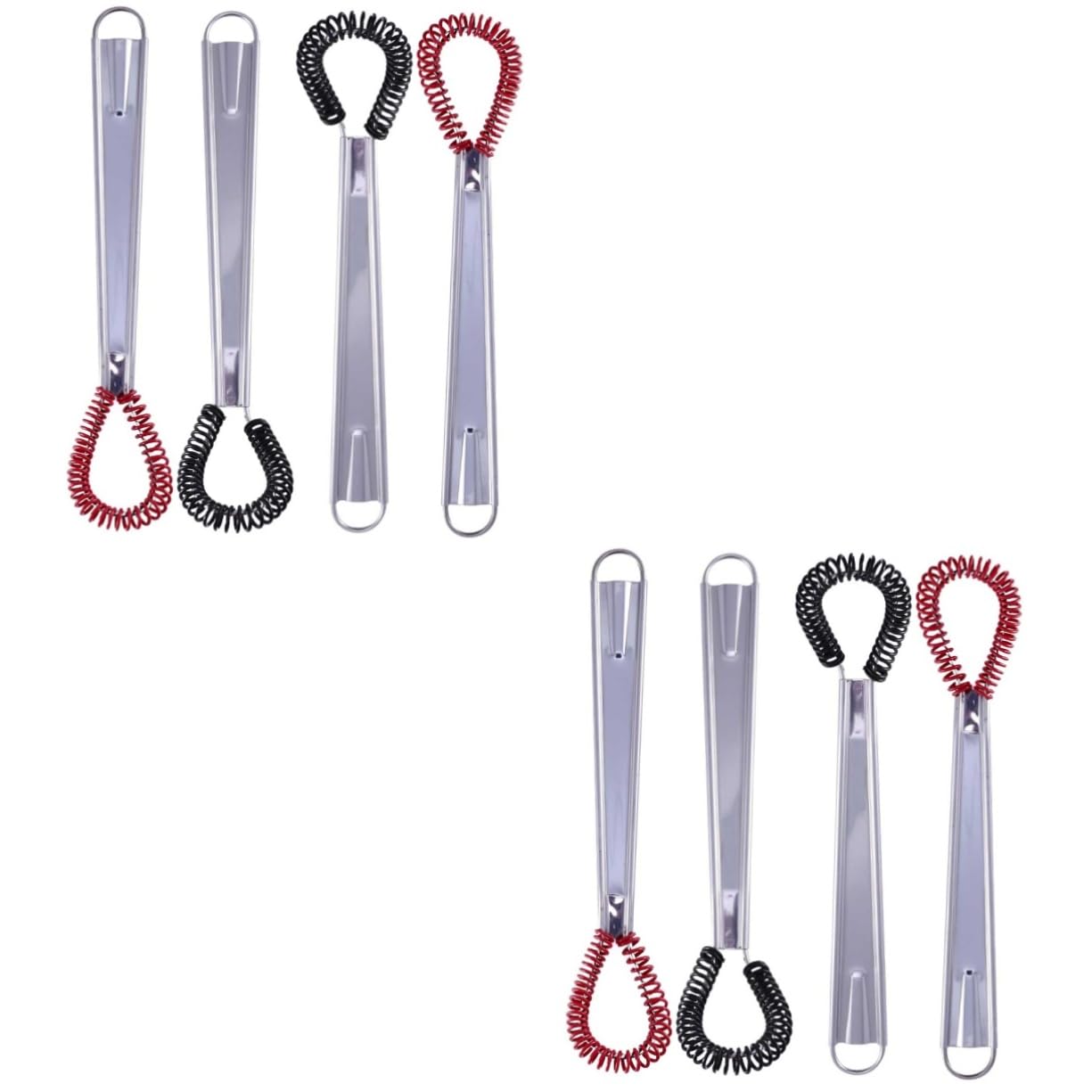 Garneck 8pcs Manual Eggbeater Whisk Stainless Steel Silicone Spring Hand Mixer for Juices Cream and Eggs Versatile Kitchen Tool