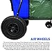 Fishing Cart Wagon - Holds 5 Fishing Poles – Portable - Large Air Rubber Wheels – Cooler Platform – Storage Pouch – Folds to Fit in Trunk of Car - Piers, Lakes, Rivers and Beaches – Patents Pending