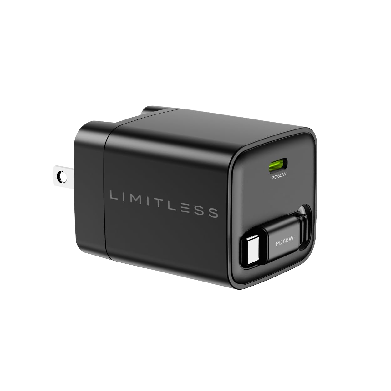 Limitless 65W GaN Wall Charger with 32" Retractable Type-C Cable