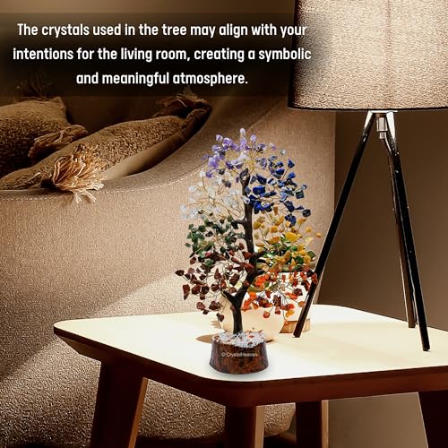 Image of Certified Crystal Tree for Good Luck Items for Home Decor - Authentic Seven Chakra Crystal Tree for Positive Energy and Harmony - Elegant Feng Shui Ornament for Living Room