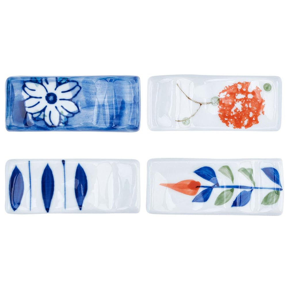 Support à baguettes rectangulaire CRASPIRE en céramique peinte japonais lot de 8