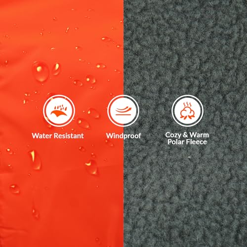 Wasserdichter Hundemantel, Winter Warme Hundejacke Winddicht Hundepullover Outdoor Hundemantel Bekleidung mit Sicheren Reflexstreifen(Orange, L)