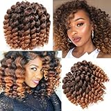 Jamaican Bounce Crochet Hair-4 Packs Deal 8 Inch 22Roots Jumpy Wand Curl Crochet Hair Curly Crochet Hair For Black Women (8 Inch 4 Packs, T1B-30#)