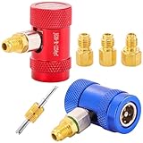 R1234YF Quick Couplers, R1234YF Adapter Kit, High/Low Pressure Side R1234yf Manual Connector Kit for AC Charging