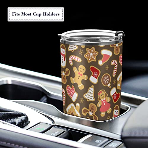 Yasala Christmas Tumbler Gingerbread Cute Insulated Coffee Cup Back To School Beverage Container Office Travel Mug With Straw And Lid 20Oz Holiday New Year Gift #TOP5