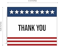 Vista 5 de Tarjetas de felicitación patrióticas de agradecimiento/125 tarjetas de agradecimiento estadounidenses con sobres blancos/tarjetas de agradecimiento