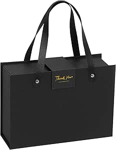 Zwarte geschenkdoos met deksels, 31 x 22 x 6 cm, grote geschenkdoos met lint, tissuepapier, wenskaarten voor Kerstmis, verjaardag, bruiloft, verjaardag