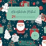 Adventskalender Malbuch für Kinder: 24 x 2 traditionelle Weihnachtsmotive zum Ausmalen, Ausschneiden, Dekorieren und Versenden: Für eine kreative und ... Vorweihnachtszeit   geeignet für Kinder ab 4