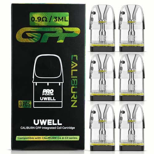Uwell Caliburn GPP �����pPOD �J�[�g���b�W �T�C�h�t�B�� ���L�b�h������ �d�q�^�o�R ���[�E�F�� �J���o�[�� G5/G4/G3�Ή� �e��3ml VAPE �j�R�`���Ȃ� ���L�b�h�Ȃ� 3����x2�Z�b�g�i0.9���j