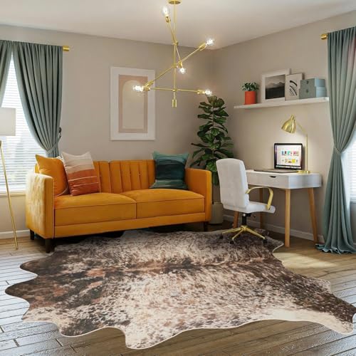 Tapete decorativo marrón claro 140x160 cm lavable antideslizante miniatura 1