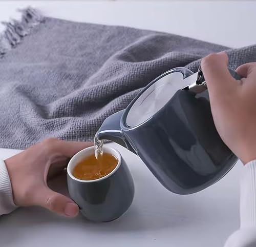 Vellichor Beach 10078983 Premium Grey Porcelain Teapot With Removable Stainless Steel Infuser - Large 550Ml Capacity - Easy Brewing And Stylish Serving - Dishwasher Safe thumb #5