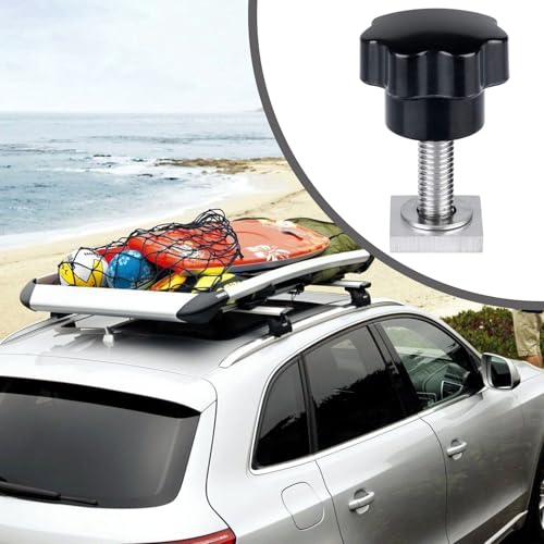 T Nut Adapter, Nutensteine Dachträger, T Nut Nutensteine, mit Sterngriffmutter und Unterlegscheiben, zur Befestigung von Fahrrädern, Dachboxen, Dachkörben, Skiausrüstung, 4 Stück，M6