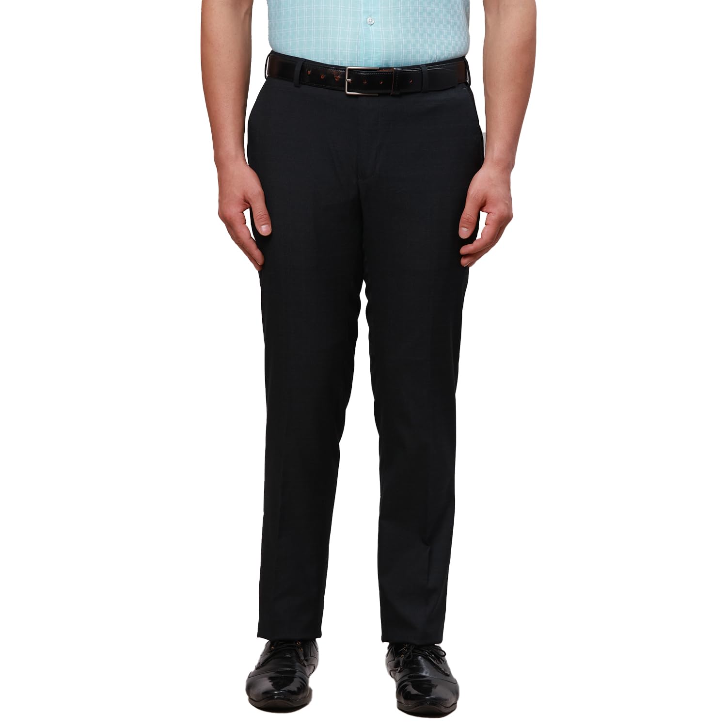 raymond Slim Fit Polyester Blend Checks Pattern Flat Front Formal Trouser-picture-23