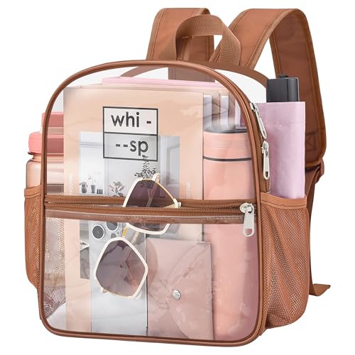 Image of Clear Backpack for Stadium Events, 12x12x6 Small Clear Plastic bag with Reinforced Straps for Game Security Festival Concert