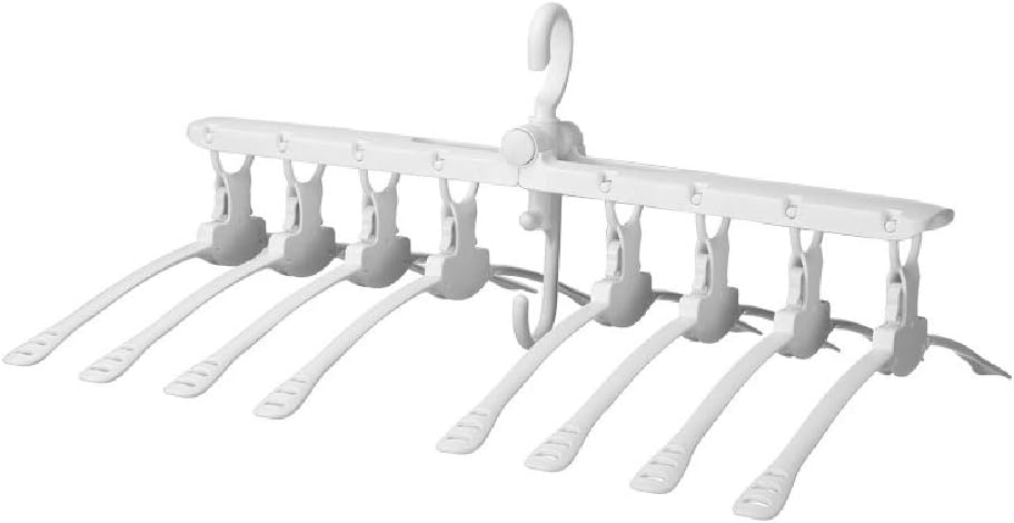 GEBI 8 in 1 Magic Clothes Hanger Wardrobe Organizer Rack, Portable Foldable Multifunctional Space Saving Closet Organizer Hanger for T-shirt Sweater Dress Pants (White)