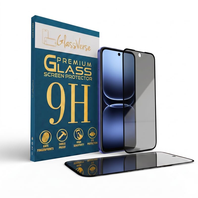 Image of GlassVerse Ultra Privacy Tempered Glass For Infinix Smart 20 (Pack Of 2) with Free Installation Kit. Edge To Edge. (In-Screen FingerPrint Lock will not work with the Privacy Guard) - 6.78 inch
