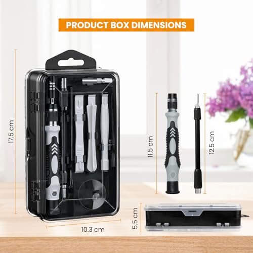 Image of Dyazo 115-in-1 Precision Screwdriver Set | Professional Magnetic Wrench Bits Repair Tool Kit with Portable Case for Electronics, Mobile, Laptop, PC, Watch, Game Console & DIY Household Repairs (Black)