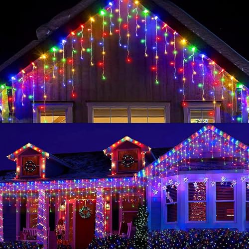 Purpledi Eisregen Lichterkette außen 10m, 410 LEDs...