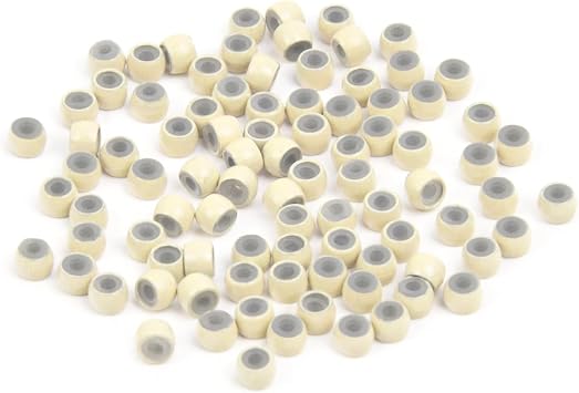 Vlasy Silicone Lined Nano Rings Beads for Nano Tip Hair Extensions Micro Nano Beads 100pcs, Blonde