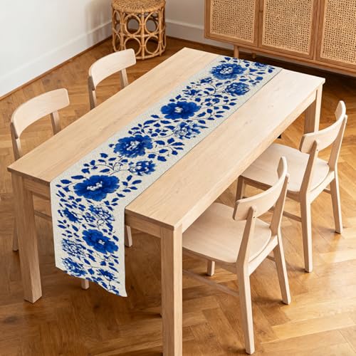 Image of Nuxovilar Country Floral Table Runner Flax 13x72 in
