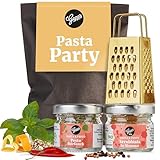 Gepp's Feinkost Wundertüte Pasta I Geschenkset mit Pastagewürz, Bärlauchpesto & Parmesanreibe I Geschenkkorb mit italienischen Spezialitäten, nach eigener Rezeptur I Geschenkidee