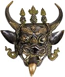 Yamantaka Wall Hanging Mask (Tibetan Buddhist Deity) - Brass Statue