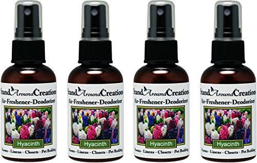 Set of 4 - Concentrated Spray For Room/Linen/Room Deodorizer/Air Freshener - 2 fl oz - Scent - Hyacinth - Lovely notes include lavandin, jasmine, lavender, rose, myrrh.