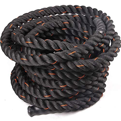 Battle-Rope-Climbing-Ropes-Household-Multi-Function-Fitness-Rope-Mens-Durable-Fitness-Training-Equipment-Garden-Garage-with-Thick-Throwing-Rope-Color-BlackOrange-Size-9M-38MM