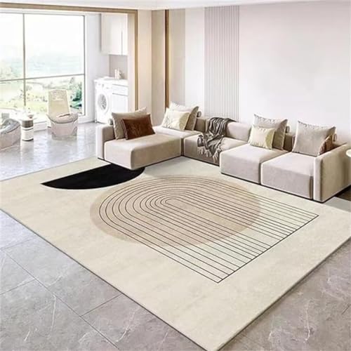 Tapis salon lavable machine beige 90x180 moderniser son interieur