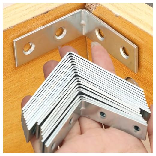 4 Hole L Joint Brackets Furniture Wood Shelf Door Cabinet Fastener 90 Degree Universal Stainless Steel Brace Joint Hardwares (10pcs,25mm)
