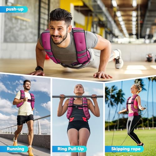 Image of Weighted Vest, 6lb /8lb /12lb /16lb /20lb /25lb /30lb Weight Vest with Reflective Stripe, for Men Women Workout Equipment for Strength Training, Running, Jogging, Fitness, Weight Loss