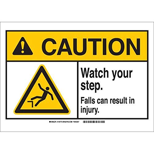 Panneau Caution Watch Your Step Brady pour éviter les chutes sur vos sols