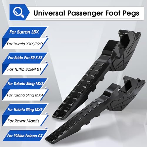 Image of Dirt Bike Universal Passenger Foot Pegs CNC for Surron LBX Talaria Eride Pro SS 2.0 3.0 Tuttio Soleil 01, Rear Footpegs Rest Pedal for Talaria Sting MX3 R MX4 MX5 X3 XXX E-Ride Pro SR S Black