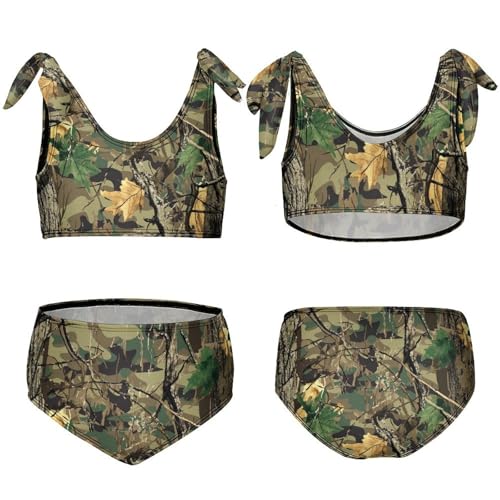 Girls Swimsuit Two Piece Swimwear Forest Camouflage Hunting Tankini Bikini Set Beach Sport Bathing Suit for Girls3