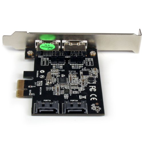 StarTech.com 2 Port PCI Express SATA 6 Gbps eSATA Controller Card - Dual Port PCIe SATA III Card - 2 Int/2 Ext - SATA III 6Gbps (PEXESAT322I) - Image 4