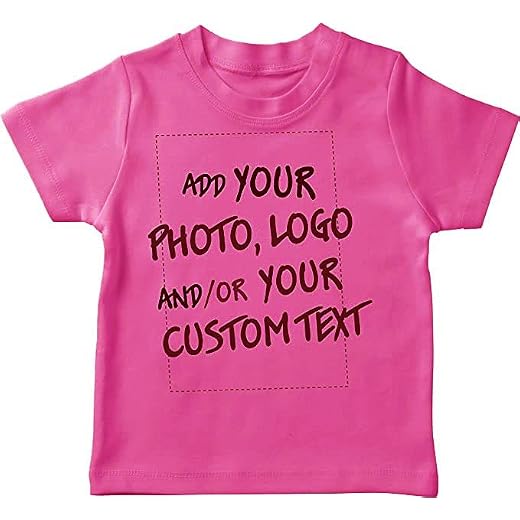 lepni.me T-shirt för barn Gör din egen personliga design med favoritfoto eller egen text (9-11 år Rosa Flerfärgad)