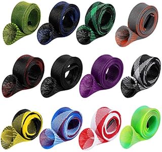 12Pcs Rod Sock Fishing Rod Sleeve Rod Cover Braided Mesh Rod Protector Pole Gloves Fishing Tools. Flat or Pointed End/Spinning or Casting Rods. for Casting Sea Fishing Rod/Spinning Fishing Rod