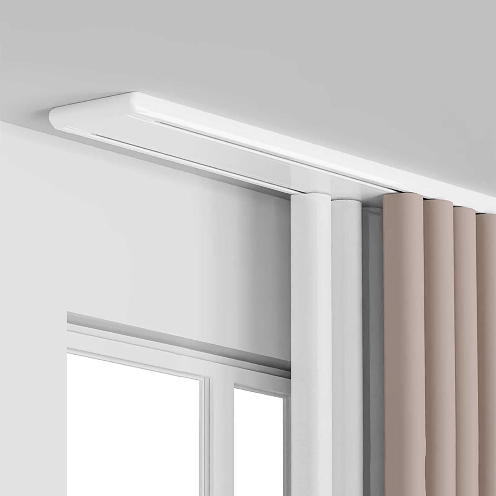 Heavy Duty Drop Ceiling Double Row Curtain Track Silent Ceiling Curtain Track Set Room Divider for Privacy Living Room Bedroom Hospital(White,3.8m/12.5ft)