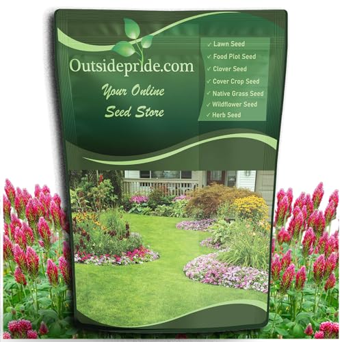 Outsidepride Crimson Clover Seeds - 10 lbs. Annual, Nitrocoated, & Inoculated Ground Cover Seeds, Ideal Clover Seed for Lawn, Cover Crop, Pasture, Hay, Green Manure & Wildlife Forage