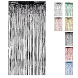 Photo Gallery trimming shop tende con frange in lamina nera, 1 x 2 m, luccicanti, metalliche, da appendere, per compleanni, lauree, halloween, feste a tema sconosciuto, decorazioni per la casa infestata, confezione Photo Gallery trimming shop tende con frange in lamina nera, 1 x 2 m, luccicanti, metalliche, da appendere, per compleanni, lauree, halloween, feste a tema sconosciuto, decorazioni per la casa infestata, confezione