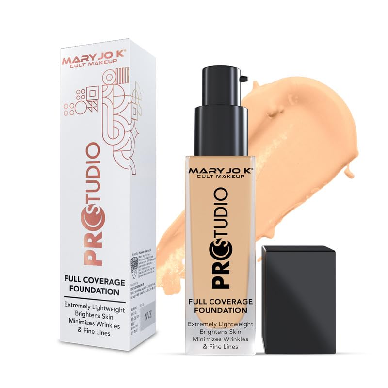 MARY JO K Full Coverage Foundation | Natural Finish | Conceals Imperfections | Buildable Texture | Customizable Coverage | Smooth Application | High-Performance Wear | Long-lasting | Vitamin E | 30ml | 03 Warm Sand-image-14