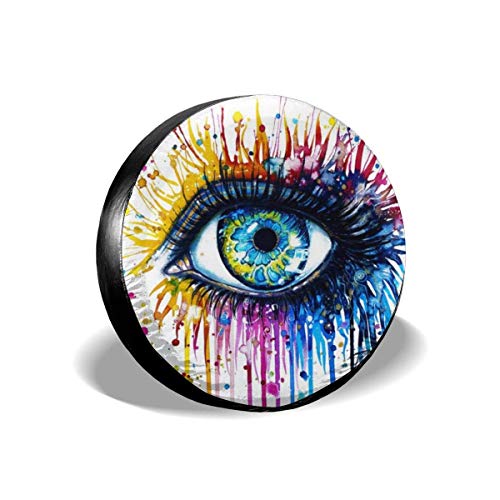 Preisvergleich Produktbild Dialog Aquarell Beauty Eye Reserveradabdeckung Wasserdicht Staubdicht Einstellbare Radschutzabdeckungen Sonnenschutz Korrosion für Jeep-Anhänger RV SUV LKW und viele Fahrzeuge 14 '' 15 '' 16 '' 17 ''