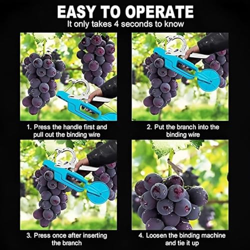 Agrupador eléctrico de ramas para viñedos, máquina flejadora profesional de plantas con alambre de amarre de 90 m, ideal para uvas, tomates, pepinos y pimientos