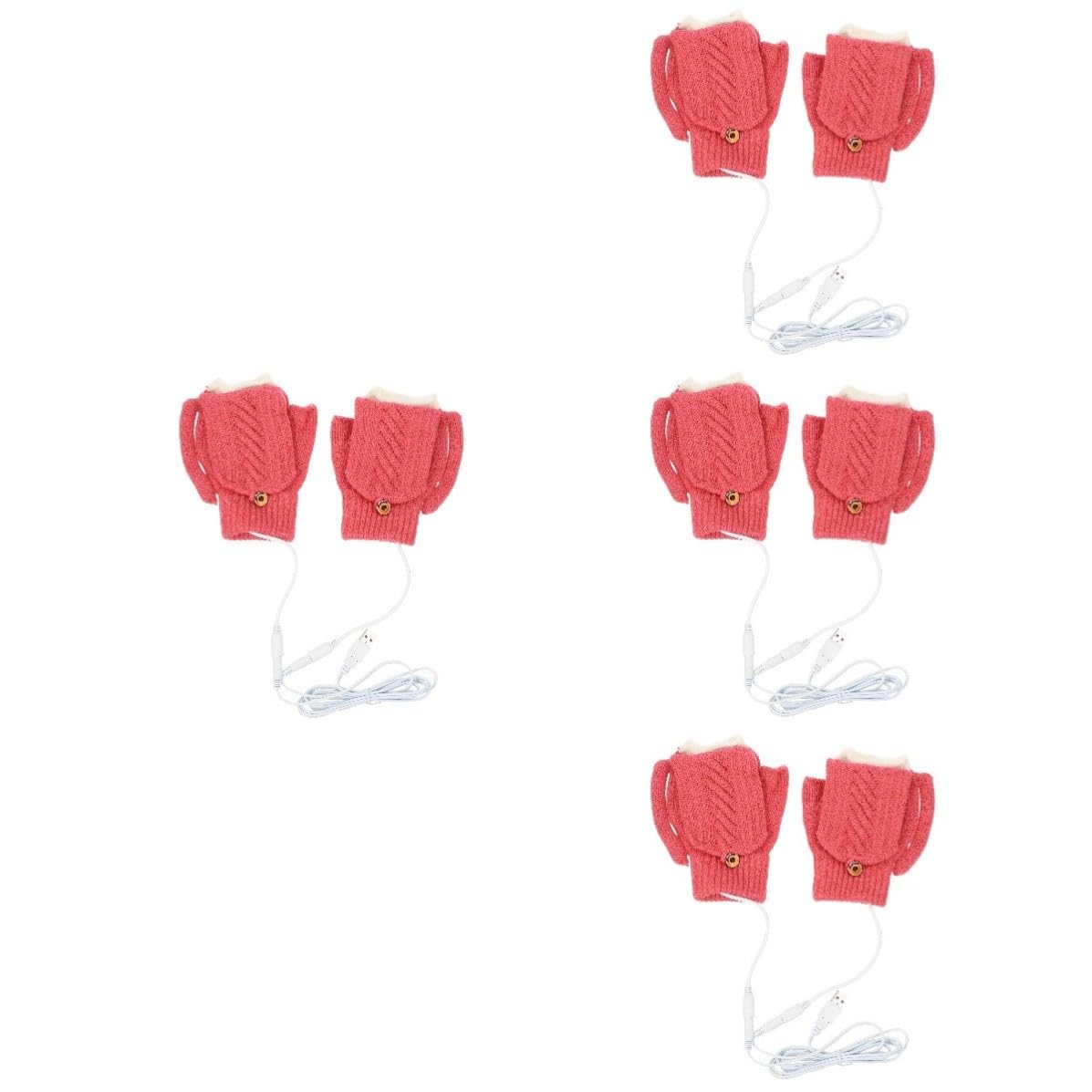Didiseaon 4 Juegos Guantes Calefactables USB para Mujer y Ciclistas, 5v,