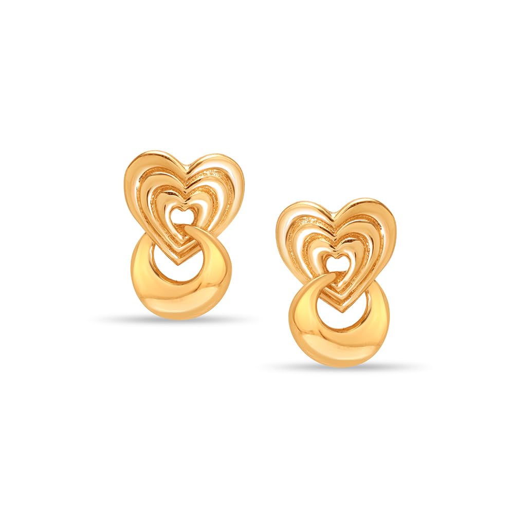 Mia by Tanishq Women's Chic Heart 14 Kt Pure Gold Stud Earring