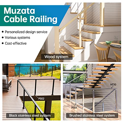 image for Muzata 50Pack Stainless Steel Protective Sleeves Cable Railing Kit Har
